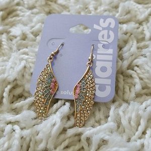 NWT angel wing multicolored earrings
